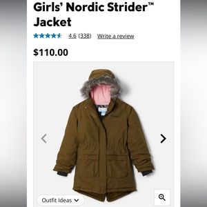 Columbia Girls Nordic Strider Insulated Jacket Fur Lined Hood Waterproof